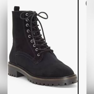 Lucky Brand Suede Lace Up Lug Sole booties